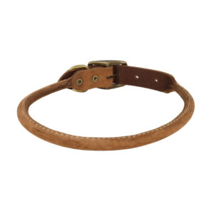 Circle T  Rustic Leather Round Dog Collar